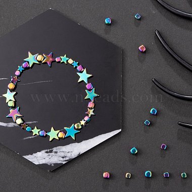 4 Strands 2 Sizes Electroplate Non-magnetic Synthetic Hematite Beads Strands(G-LS0001-70)-6
