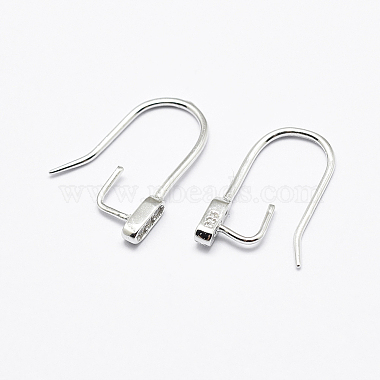 Rhodium Plated 925 Sterling Silver Earring Hooks(STER-F033-52P)-2