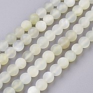 Natural White Moonstone Bead Strands, Frosted, Round, 6~7mm, Hole: 1mm, about 62pcs/strand, 15.1 inch(38.5cm)(G-J376-67F-6mm)