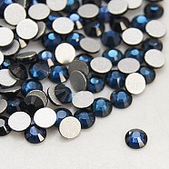 Glass Flat Back Rhinestone, Grade A, Back Plated, Faceted, Half Round, Montana, 4.6~4.8mm, about 1440pcs/bag(RGLA-C002-SS20-207)
