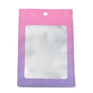 Plastic Zip Lock Bag, Gradient Color Storage Bags, Self Seal Bag, Top Seal, with Window and Hang Hole, Rectangle, Orchid, 15x10x0.25cm, Unilateral Thickness: 3.9 Mil(0.1mm), 95~100pcs/bag(OPP-H001-01B-08)