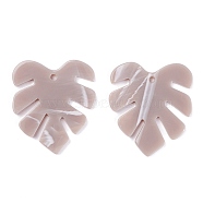 Acrylic Pendants, for DIY Earring Accessories, Leaf, Rosy Brown, 29.5x26x2mm, Hole: 1.6mm(KY-I008-09A)