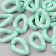 Opaque Acrylic Linking Rings, Quick Link Connectors, For Jewelry Curb Chains Making, Twist, Pale Turquoise, 16x10x4mm, Inner Diameter: 9x4mm, about 2000pcs/500g(OACR-S038-002G)