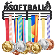 Sports Theme Iron Medal Hanger Holder Display Wall Rack, with Screws, Softball Pattern, 150x400mm(ODIS-WH0021-464)