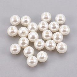 ABS Plastic Imitation Pearl Beads, Round, Old Lace, 7.5~8mm, Hole: 2.3mm(X-KY-G009-8mm-02)