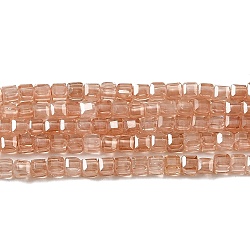 Cubic Zirconia Bead Strands, Faceted Square, Dark Salmon, 2.5x2.5x2.5mm, Hole: 0.6mm, about 159~160pcs/strand, 14.57''~14.76''(37~37.5cm)(ZIRC-P109-01A-03)