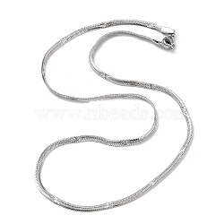 304 Stainless Steel Flat Snake Chain Necklaces for Women, Stainless Steel Color, 17.87 inch(45.4cm)(NJEW-D058-05P)