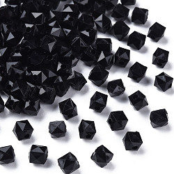 Opaque Acrylic Beads, Faceted, Square, Black, 5.5x5.5x5.5mm, Hole: 1.8mm, about 4485pcs/500g(MACR-S373-112A-A01)