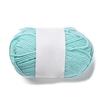 Milk Cotton Knitting Acrylic Fiber Yarn, 4-Ply Crochet Yarn, Punch Needle Yarn, Pale Turquoise, 2mm