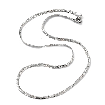 304 Stainless Steel Flat Snake Chain Necklaces for Women, Stainless Steel Color, 17.87 inch(45.4cm)