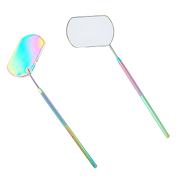 Stainless Steel Mirror, False Eyelashes Tool, Rainbow Color, 19x5.8cm