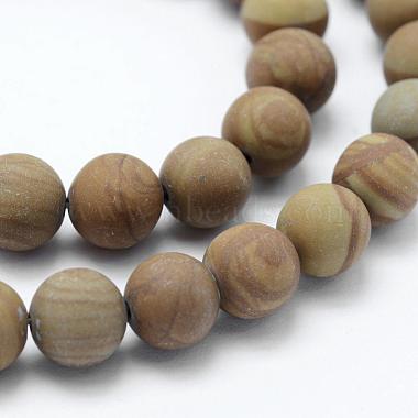 Natural Wood Lace Stone Beads Strands(G-F518-21-8mm)-3