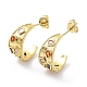 Colorful Cubic Zirconia Crescent Moon Stud Earrings(X-EJEW-B027-17G)-1