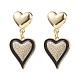 3 paires de boucles d'oreilles pendantes en forme de cœur en zircone cubique transparente de style 3(EJEW-JE05082)-5