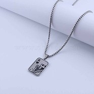 Stainless Steel King Poker Pendant Necklaces for Couple, Hip-hop Style(UC7518-3)