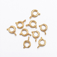 Ion Plating(IP) 304 Stainless Steel Spring Ring Clasps, Golden, 7.5x5x1.2mm, Hole: 1.5mm(X-STAS-P163-16G)