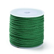 Macrame Cotton Cord, Braided Rope, with Plastic Reel, for Wall Hanging, Crafts, Gift Wrapping, Green, 1.2mm, about 49.21 Yards(45m)/Roll(OCOR-B002-01A-24)