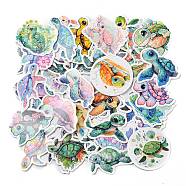 50 Sheets Paper Sea Turtle Stickers, Mixed Color, 36~54x50~61.5x0.2mm, 50 sheets/bag(STIC-Q002-10)