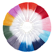 Elite 20Pcs 10 Colors Polyester Tassel Big Pendant Decorations, Mixed Color, 80x7mm, Hole: 4x4.5mm, 2pcs/color(FIND-PH0006-73)