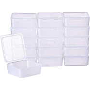 Plastic Bead Containers, Cube, Clear, 3.9x3.9x1.6cm, 24pcs(CON-BC0004-21A)