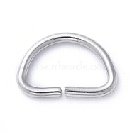 304 Stainless Steel D Rings, Buckle Clasps, For Webbing, Strapping Bags, Garment Accessories, Stainless Steel Color, 14x10x1.5mm, Inner Diameter: 11x6.5mm(STAS-E466-11P)