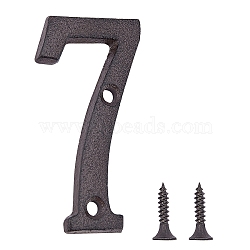 Iron Home Address Number, with 2pcs Screw, Num.7, Num.7: 75x36x5mm, Hole: 5.3mm(AJEW-WH0126-24G)