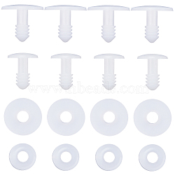 52 Sets 2 Style Plastic Doll Joints, with Washers, DIY Crafts Stuffed Toy Teddy Bear Accessories, White, 17~17.5x14.5~20mm, 26 sets/style(DOLL-GF0001-01)