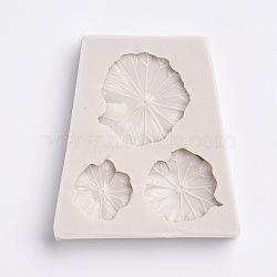 Food Grade Silicone Vein Molds, Fondant Molds, For DIY Cake Decoration, Chocolate, Candy Mold, Lotus Leaf, Gray, 64x59x12mm, Inner Diameter: 19mm 23mm 28mm(DIY-E022-09)