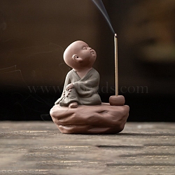 Monk Shape Porcelain Incense Burners,  Incense Holders, Home Office Teahouse Zen Buddhist Supplies, Dark Sea Green, 80x60x90mm(PW-WG17BEE-01)