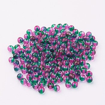 Transparent Glass Bead, Round, Orchid, 4.5mm, Hole: 1mm