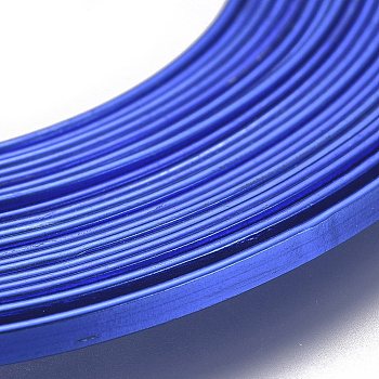 Aluminum Wire, Flat Craft Wire, Bezel Strip Wire for Cabochons Jewelry Making, Cornflower Blue, 3x1mm, about 5m/roll