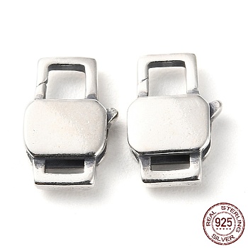 925 Thailand Sterling Silver Lobster Claw Clasps, with 925 Stamp, Antique Silver, 13.5x9x3.5mm, Hole: 3.5x1.4mm