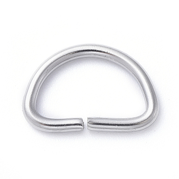 304 Stainless Steel D Rings, Buckle Clasps, For Webbing, Strapping Bags, Garment Accessories, Stainless Steel Color, 14x10x1.5mm, Inner Diameter: 11x6.5mm