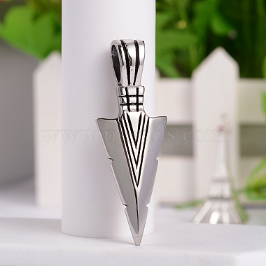 Antique Silver Triangle Stainless Steel Big Pendants