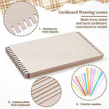 8Pcs Cardboard Weaving Looms(TOOL-FG0001-06)-4