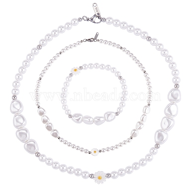 White Flower Shell Bracelets & Necklaces