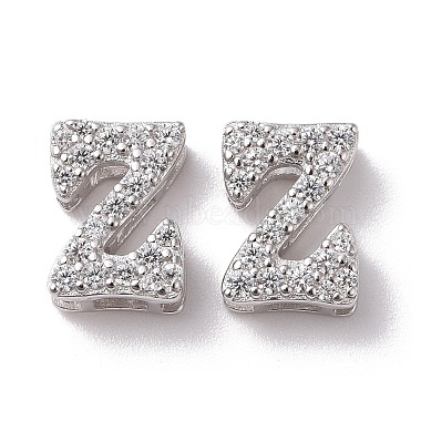 Letter Z Cubic Zirconia Beads