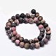 Frosted Natural Rhodonite Round Bead Strands(G-F266-13-8mm)-2