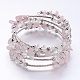 Cinq boucles wrap rose perles de quartz bracelets(X-BJEW-JB02589-01)-1