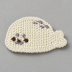 Cartoon Polyester Computerized Embroidery Iron On/Sew On Patches, Chenille Appliques, Gold Edge, Seal, 30x48x2mm(PATC-WH0014-96I)