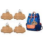 4Pcs Cork Pendant Decoration, with 4Pcs Iron Tag Chains, Cloud, 12x7.5x0.8cm(KEYC-PB0001-02C)
