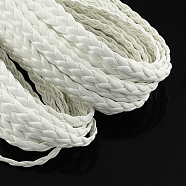 Braided Imitation Leather Cords, Herringbone Bracelet Findings, White, 5x2mm, about 109.36 yards(100m)/bundle(LC-S002-5mm-03)