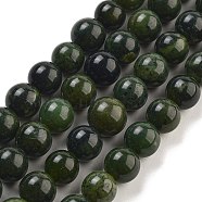 Natural Canadian Jade Beads Strands, Round, 8~9.5mm, Hole: 0.8~1mm, about 47~48pcs/strand, 15.16~15.35 inch(38.5~39cm)(G-NH0029-01B)