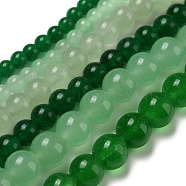 Olycraft 6 Strands 6 Styles Natural & Dyed Malaysia Jade Beads Strands, Round, Green & Light Green, 4~8mm, Hole: 0.8~1mm, 1 strand/style(G-OC0003-40)