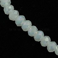Opaque Solid Color Crystal Glass Rondelle Beads Strands, Faceted, White, 3.5x2.5~3mm, Hole: 1mm, about 138pcs/strand, 12.9 inch(EGLA-F049A-01)