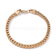 Vacuum Plating 304 Stainless Steel Curb Chain Bracelets, with Lobster Claw Clasps, Golden, 8-3/4 inch(22.3cm), 5mm(BJEW-I295-03G)
