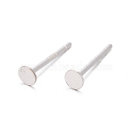 Sterling Silver Ear Stud Findings, Earring Posts, Silver, 11.5x3mm, Pin: 0.7mm(X-STER-A003-103A)