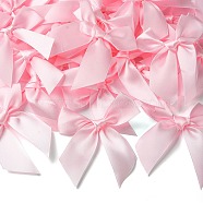 Polyester Satin Ornament Accessories, Bowknot, Pearl Pink, 85x85mm(DIY-YWC0002-01C)
