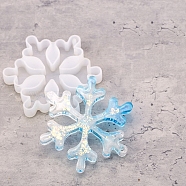 DIY Pendant Silicone Molds, Resin Casting Molds, Clay Craft Mold Tools, Snowflake, White, 78x68x12.5mm, Hole: 3.3mm(DIY-P028-14)