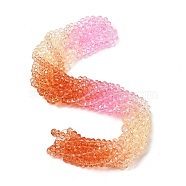 Transparent Painted Glass Beads Strands, Faceted, Rondelle, Colorful, 6x5mm, Hole: 1mm, about 80pcs/strand, 16.54''(42cm)(DGLA-A034-T6mm-A20)